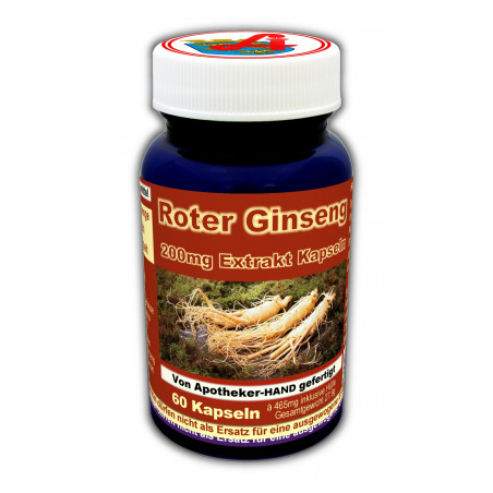 Roter Ginseng 200mg Extrakt Kapseln