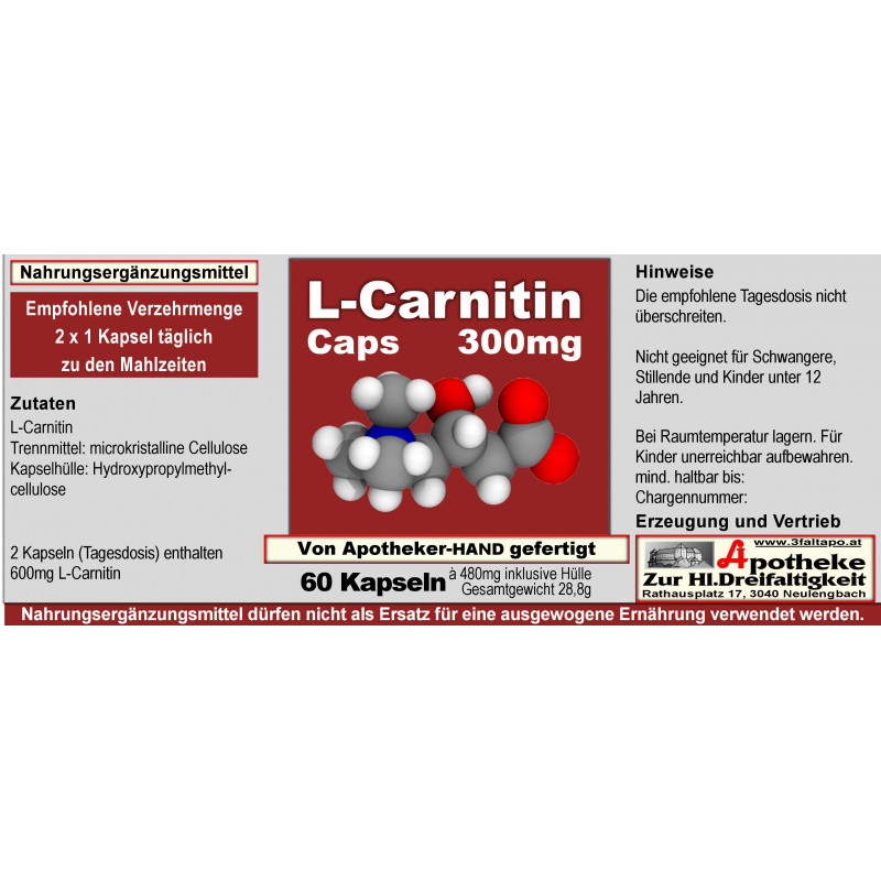 tagesdosis l carnitin L-Carnitin 300 mg Caps
