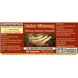 Roter Ginseng 200mg Extrakt Kapseln