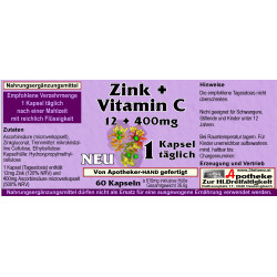 Zink-Vitamin C- 12/400 mg Kapseln