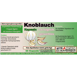 Knoblauch Kapseln 1x1 tägl.