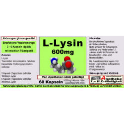 L-Lysin 600 mg Kapseln