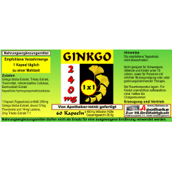Ginkgo 240 MG 1x1 täglich Kapseln